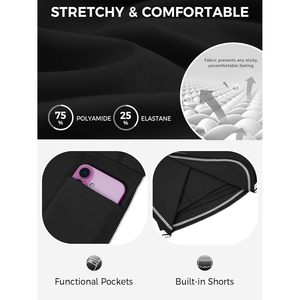 Fisoew Pantalones cortos deportivos para mujer, para golf y tenis, cintura elástica, de secado rápido, con bolsillos, ropa de entrenamiento de verano - Product Image 4