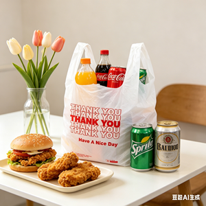 Durable HDPE Plastic Vest Bags Hand Length Handle for Gas Station Convenience Stores Highway Rest Stops Travel Retail Businesses - Product Image 1