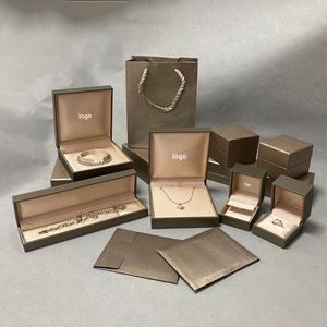 Gold PU Leather Jewelry <b>Box</b> Velvet Lined Jewelry Case Custom Logo <b>Gift</b> Packaging for Rings <b>Necklaces</b> Bracelets - Product Image 3