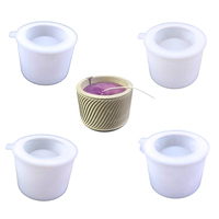 Moule en silicone 3D 2 types de motifs géométriques simples classiques à cylindre surfacé pour vase succulent en résine cire plâtre diy