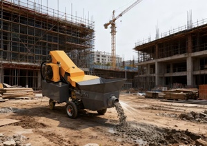 Bomba de Hormigón Móvil para Construcción, con Compresor de Aire de 3kW - Product Image 3