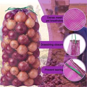 Huamaohengchun - Juego de 60 Bolsas de Almacenamiento de Malla Grande, 21''x32'', Material LDPE Resistente, 50 Lbs, Reutilizables con Cordón para Cebollas y Cítricos - Product Image 2