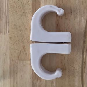 White <b>Plastic</b> Detachable <b>Hooks</b> For Nursing Bed Table Accessories Removable Hanger <b>Hook</b> - Product Image 4