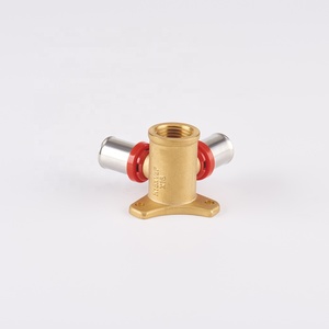 Raccords à sertir en laiton HENGSHI U/TH 16-32mm, couleur rouge, coudes à oreilles tombantes PEX AL PEX - Product Image 1