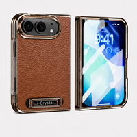 Étui de téléphone portable pliable de luxe haut de gamme, résistant aux chocs, avec placage électrolytique