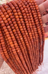 Tambour perles de corail naturel fabrication de bijoux perles de roue en vrac teints DIY <span class=keywords><strong>orange</strong></span> - Product Image 5