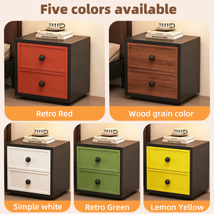 Bulk Industrial Black & Wood Nightstand 2 <b>Drawer</b> Cabinet for Bedroom Projects 2 <b>Drawer</b> <b>Storage</b> Cabinet for Bedroom - Product Image 6