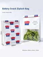 Sachet Doypack en papier blanc avec fermeture à lien métallique et fenêtre transparente, imprimé, à huit soudures latérales, pour l'emballage de snacks frais et de chips de cuisson