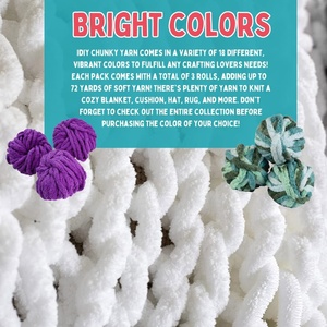For Soft 100% Polyester Fancy Dyed High Tenacity <b>Crochet</b> Chunky Yarn for Hand Knitting Bags or Blankets - Product Image 5