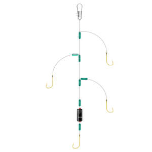 JQWASITRUI711 Four <b>Hook</b> Chain Leader With Gold Sleeve <b>Hooks</b> For Crucian <b>Carp</b> Bottom Fishing Reservoir Pond Use - Product Image 2