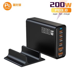 ที่ชาร์จ GaN 200W แบบหลายพอร์ต 4C2A แท่นชาร์จตั้งโต๊ะ รองรับการชาร์จเร็ว PD100W พร้อมที่วาง - Product Image 5
