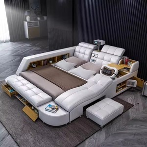 <span class=keywords><strong>Lit</strong></span> en cuir <span class=keywords><strong>extensible</strong></span> moderne et intelligent Conception de bronzage Canapé-<span class=keywords><strong>lit</strong></span> rembourré pour adultes avec rangement Cadre de <span class=keywords><strong>lit</strong></span> de luxe - Product Image 2