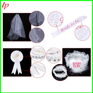 Conjunto nupcial para futura novia: Velo, banda para pierna, faja, broche, accesorios para fiesta de bodas - Product Image 1