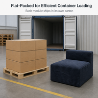 Modulares Ecksofa aus Cord-Stoff U-Form L-Form 6 Lagerfarben Vakuumkomprimiert Weich Bequem Wohnzimmermöbel
