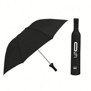 Parapluie personnalisé en forme de bouteille de vin avec logo, coupe-vent et anti-UV - Product Image 3