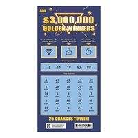 Cartes à Gratter de Loterie Jackpot Gagnants Dorés, Impression Numérique sur Mesure, Taille Personnalisée, Logo Échantillon, Billets de Loterie Personnalisés
