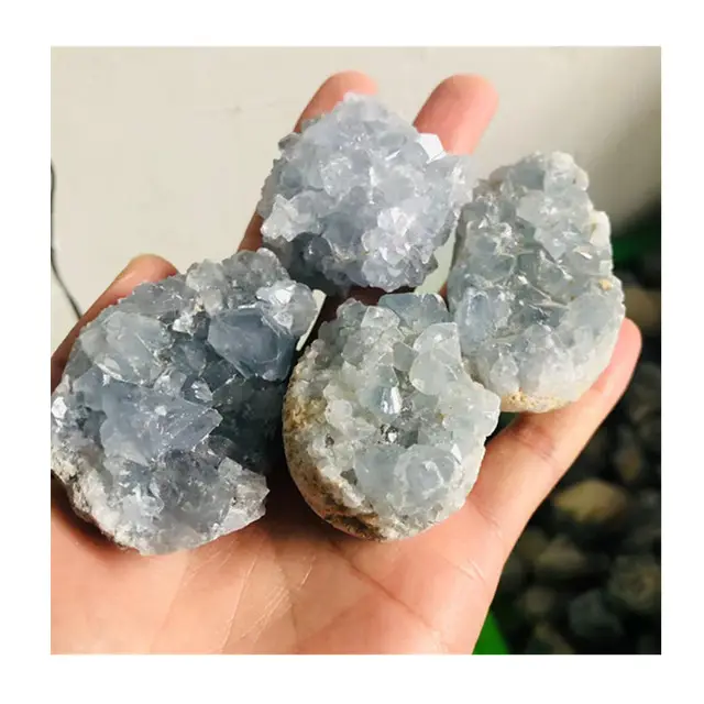 Natürliche hand geschnitzte Edelsteine Cluster himmelblaue Celestite Geoden Kristalls teine zum Verkauf