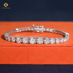 Pulsera de tenis de moissanita con piedra central brillante, cadena de diamantes graduados de plata S925, regalo de lujo para mujer, joyería para fiesta nupcial - Product Image 4