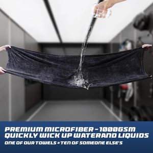 Microfibra de limpieza de coches de pelo largo trenzado, densidad 40*40, 1200gsm, ultra suave, gris oscuro, de secado rápido, al por mayor - Product Image 5