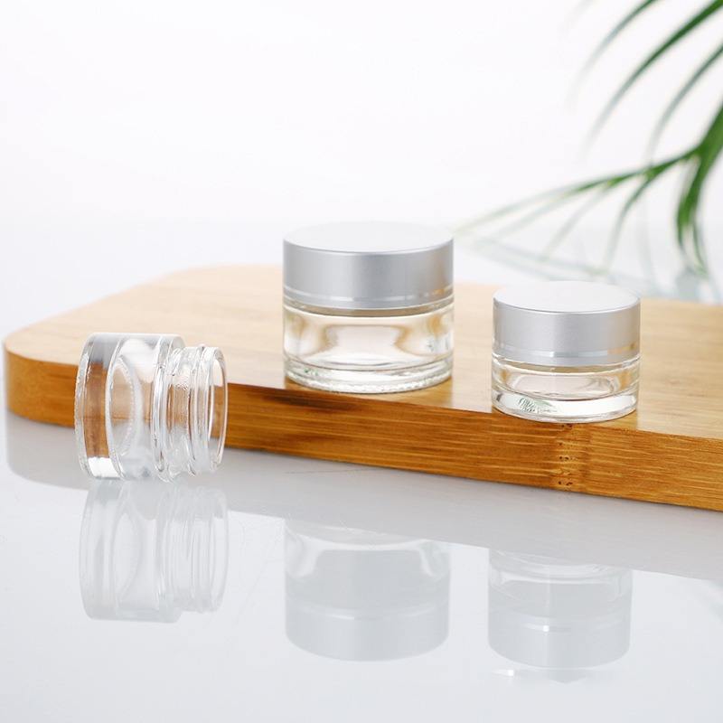 Clear bottle+silver cap