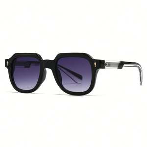 Lunettes de soleil rétro personnalisées 2025 pour hommes et femmes, grandes lunettes carrées, UV400, monture en métal PC, lunettes de soleil polygonales - Product Image 3