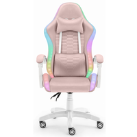 Fauteuil de Gaming LED RGB Rose pour Femme, Nouveau Modèle, Vente en Gros, Meilleure Vente, Fabrication OEM, Chaise de Bureau et de Domicile Colorée avec Lumières RGB pour Gamers