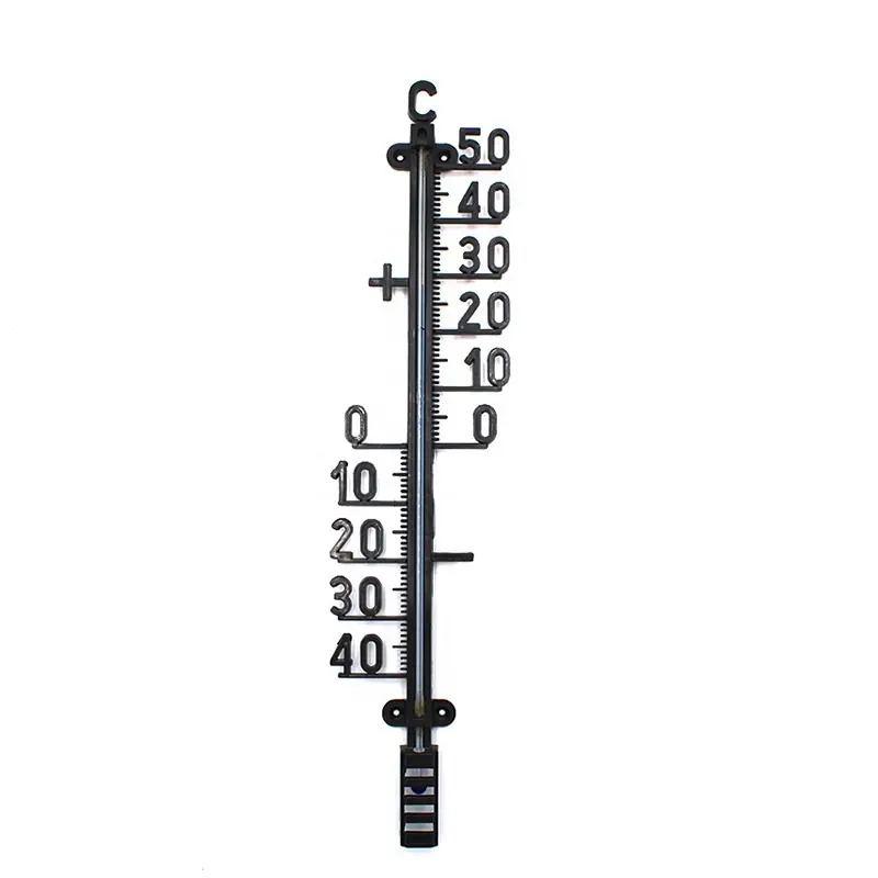 Wholesale Black Waterproof Garden Temperature Gauge with Hook Decoration Wall Mounted Indoor and Outdoor Thermometer