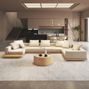 Sofá Seccional Moderno con <span class=keywords><strong>Chaise</strong></span> <span class=keywords><strong>Longue</strong></span>, Estilo Villa, Madera Sólida, para Sala de Estar, con Tecnología de Látex y Tapicería de Tela - Product Image 5