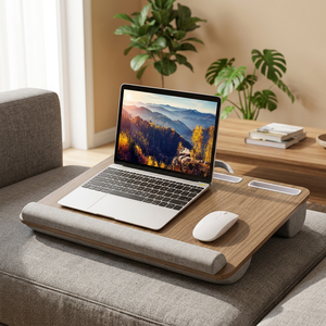 Jumon Foldable <b>Wood</b> Grain Lap <b>Desk</b>-Portable Camera Stand with Cushion & Wrist Rest-Fits up to 17 Inch Wall Mount - Product Image 4