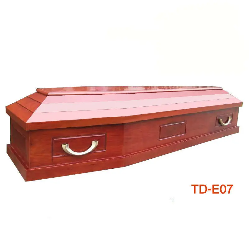 TD-E08 MDF लकड़ी लिबास ताबूत अंतिम संस्कार के लिए उपयोग