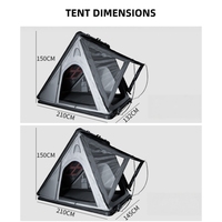 Tente de toit triangulaire en alliage d'aluminium, coque rigide, ouverture automatique, installation en 3 secondes, imperméable, tente de camping tout-terrain