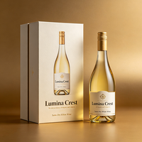 Lussuosa Confezione Regalo per Vino in Cartone Dorato con Logo Personalizzato, Telescopica a Due Pezzi, per Bottiglia di Vino Bianco Semisecco