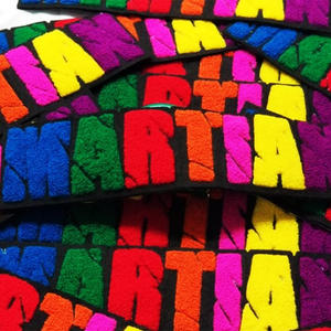 Haute qualité coloré Cheni brodé logo feutre serviette broderie fer sur lettres Chenille patchs pour sweats à capuche - Product Image 5