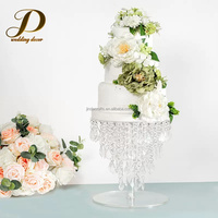Support à gâteau en cristal exquis JINDA, présentoir à cupcakes en acrylique à 2 niveaux, centre de table pour mariage, décoration d'événements