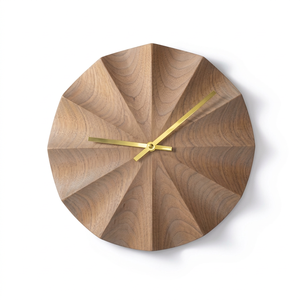 Horloge murale en bois personnalisée au design moderne, finition naturelle, pour une décoration élégante de la maison, occasions de mariage et de retraite, alimentée par USB - Product Image 1
