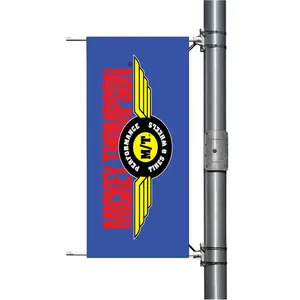 Factory Price PE Street Hanging Banner Flags Outdoor Advertising Street Lamp Post Banner