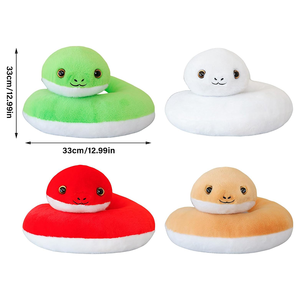 Yaratıcı plastik gözler Splice renkler kıvırcık karikatür yılan tasarım destekleyici seyahat araba konfor peluş <span class=keywords><strong>U</strong></span> şekilli boyun masajı yastığı - Product Image 3