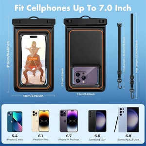 Túi đựng điện thoại chống nước, nổi trên nước, in logo tùy chỉnh, ba kích cỡ: lớn, trung bình, nhỏ, dùng cho bơi lội, trôi nổi - Product Image 5