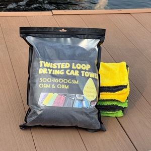 Cleaning Premium Car <b>Drying</b> Microfiber <b>Towel</b> 800Gsm 600Gsm Absorbent 1200Gsm Microfiber Twisted Loop <b>Drying</b> <b>Towel</b> - Product Image 1