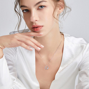 Blue Planet Necklace With Star Pendant Zinc Alloy Clavicle Chain For Women Gift Jewelry - Product Image 4