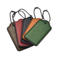 Gantungan Kunci Kulit PU Logo Kustom, Liontin Tas dari Paduan Seng, Cincin Kunci Kosong, Hadiah Promosi Grosir