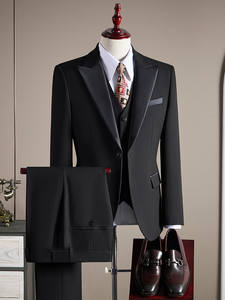 Wollen pak Herenpak Zakelijk formeel Hoge kwaliteit Bruiloft Plus Size pak voor heren Driedelig pak - Product Image 3