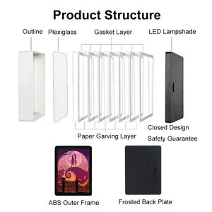 Lámpara de tallado de papel, marco de fotos pintado personalizado, cajas de sombra, luces de pesadilla antes de Navidad, directo de fábrica - Product Image 6