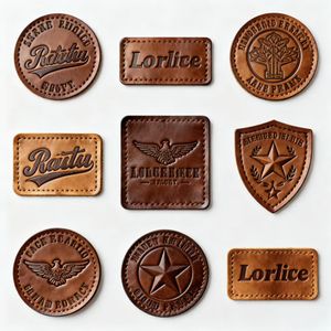 ジーンズカスタムデボス名ロゴ本物の服タグデニムPuレザーパッチとラベル靴とバッグ用 - Product Image 1