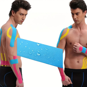 Bande thérapeutique élastique de kinésiologie, bandage de soutien athlétique en coton pré-découpé pour la récupération des blessures, sans latex et résistant à l'eau - Product Image 3