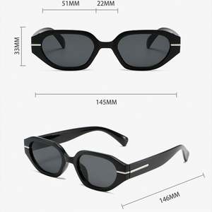 Lunettes de soleil polygonales rétro 2025 avec logo personnalisé, rivets, protection UV400, petite monture, style œil de chat pour hommes et femmes - Product Image 5