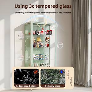 Vitrine en verre colorée, armoire de <span class=keywords><strong>rangement</strong></span> multi-niveaux, présentoir pour <span class=keywords><strong>Lego</strong></span> et figurines d'action, organisateur de collection de jouets - Product Image 6