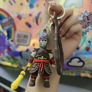 <span class=keywords><strong>Nouveau</strong></span> chaud noir mythe Wukong gros marée <span class=keywords><strong>jouet</strong></span> <span class=keywords><strong>Netflix</strong></span> caoutchouc silicone porte-clés pour poupée Machine cadeaux suspendus goutte bijoux - Product Image 5
