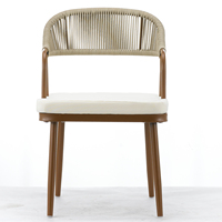 Chaise d'extérieur vintage Chaises de café Salle à manger Pile design en rotin pour balcon intérieur Série Empilable à l'extérieur Ensemble jaune Français