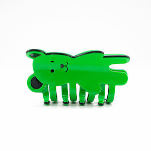 Barrette à cheveux en acétate personnalisée en forme d'ours de 6,8 cm, design animal mignon, pince à mâchoires, couleur et motif personnalisables, unisexe - Product Image 3